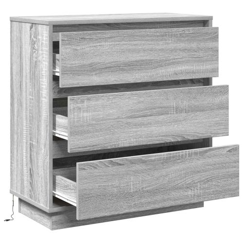 Нощен шкаф с чекмедже Сив 71 x 34,5 x 75 см Инженерно дърво