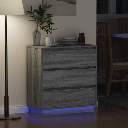 Нощен шкаф с чекмедже Сив 71 x 34,5 x 75 см Инженерно дърво