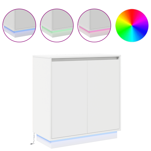 LED конзолна маса за Бяло 71 x 34,5 x 75 см Инженерно дърво