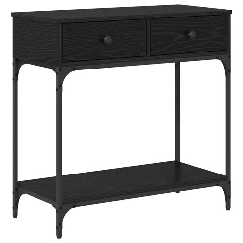 Конзолна маса Черен дъб 75 x 34,5 x 75 см Инженерно дърво