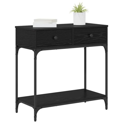 Конзолна маса Черен дъб 75 x 34,5 x 75 см Инженерно дърво