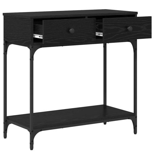Конзолна маса Черен дъб 75 x 34,5 x 75 см Инженерно дърво