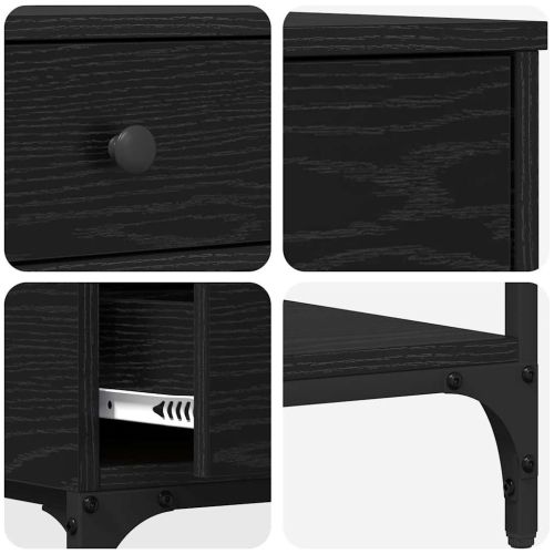 Конзолна маса Черен дъб 75 x 34,5 x 75 см Инженерно дърво