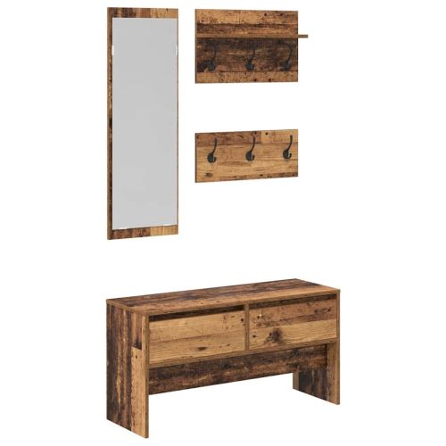 Комплект мебели за антре 4 pcs Старо дърво Инженерно дърво