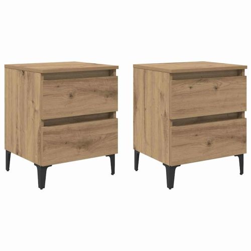 Нощен шкаф 2 pcs дъб артизан 40 x 35 x 50 см Инженерно дърво