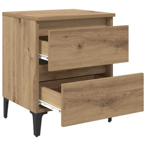 Нощен шкаф 2 pcs дъб артизан 40 x 35 x 50 см Инженерно дърво