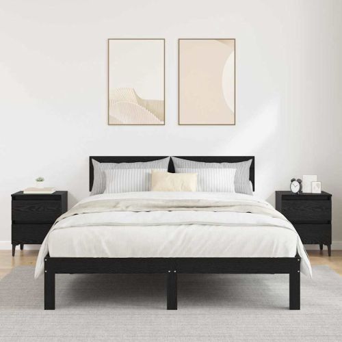 Нощен шкаф 2 pcs Черен дъб 40 x 35 x 50 см Инженерно дърво