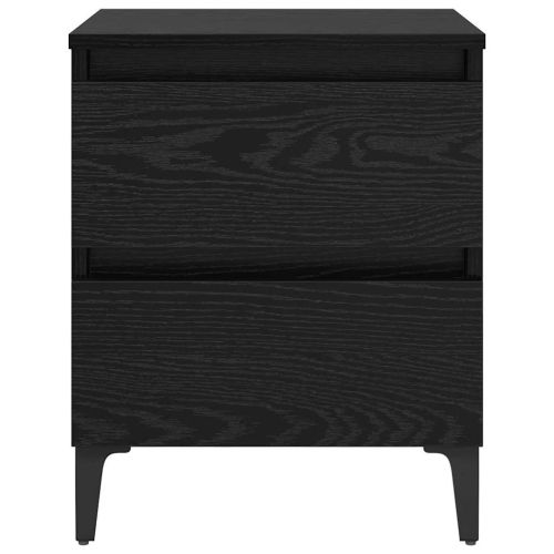 Нощен шкаф 2 pcs Черен дъб 40 x 35 x 50 см Инженерно дърво