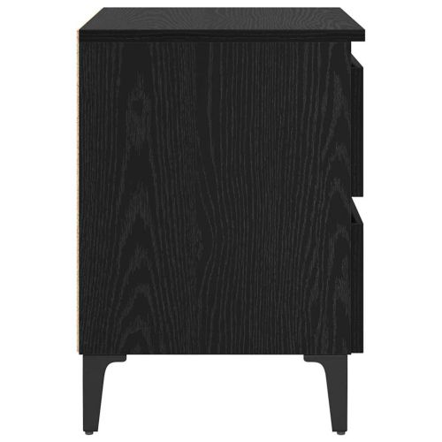 Нощен шкаф 2 pcs Черен дъб 40 x 35 x 50 см Инженерно дърво