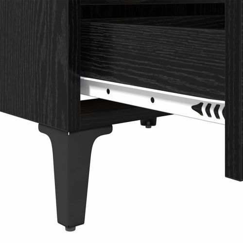 Нощен шкаф 2 pcs Черен дъб 40 x 35 x 50 см Инженерно дърво
