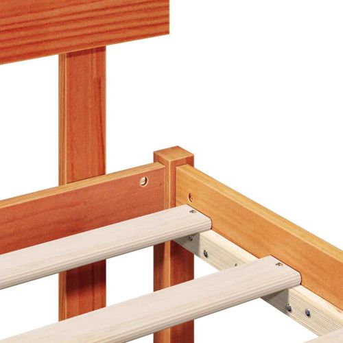 Рамка за легло Кафяво 200 x 200 cm Масивна борова дървесина