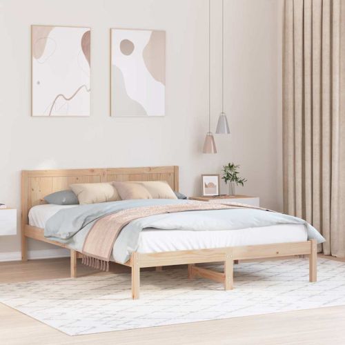 Рамка за легло Кафяво 160 x 200 cm Масивна борова дървесина