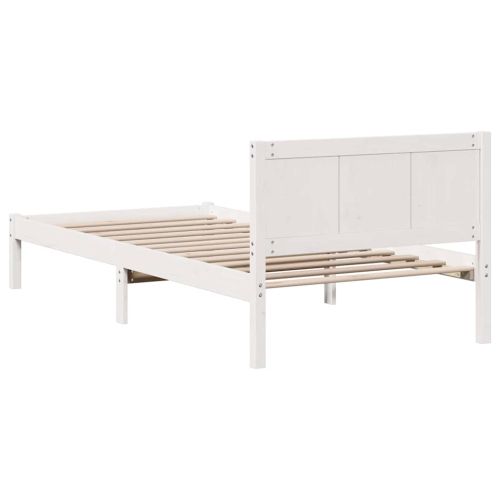 Рамка за легло Бяло 75 x 190 cm Масивна борова дървесина