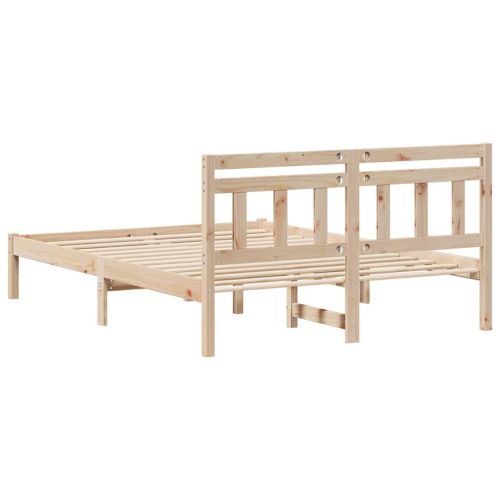 Рамка за легло Кафяво 140 x 190 cm Солидно борово дърво
