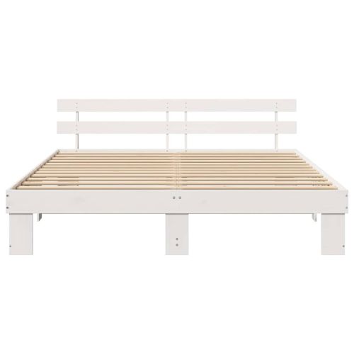 Рамка за легло с таблото Бяло 180 x 200 cm Солидно борово дърво