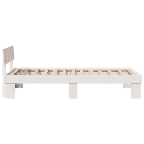 Рамка за легло с таблото Бяло 90 x 200 cm Солидно борово дърво