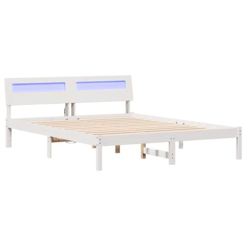 Рамка за легло с таблото Бяло 160 x 200 cm Солидно борово дърво