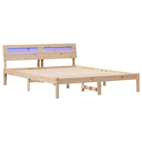Рамка за легло Кафяво 140 x 200 cm Солидно борово дърво