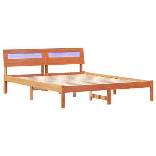 Рамка за легло с таблото Кафяво с восъчно покритие 140 x 200 cm