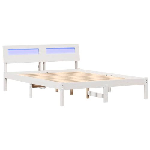 Рамка за легло с таблото Бяло 120 x 200 cm Солидно борово дърво