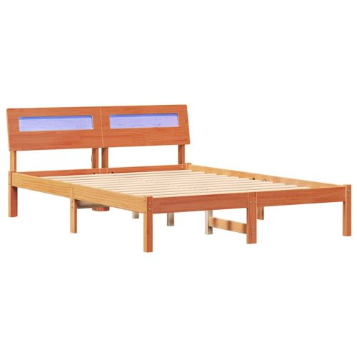 Рамка за легло с таблото Кафяво с восъчно покритие 135 x 190 cm