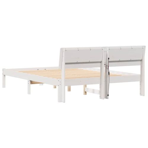 Рамка за легло с таблото Бяло 120 x 190 cm Солидно борово дърво