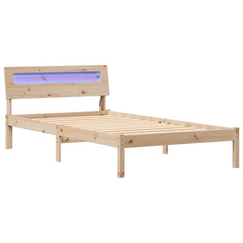 Рамка за легло Кафяво 90 x 200 cm Солидно борово дърво