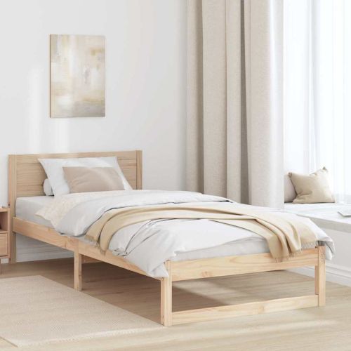 Рамка за легло Естествен 75 x 190 cm Солидно борово дърво