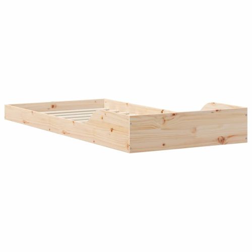 Рамка за легло Кафяво 90 x 210 cm Солидно борово дърво