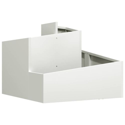 Градинска саксия Бяло 60 x 60 x 50 см Студено валцована стомана
