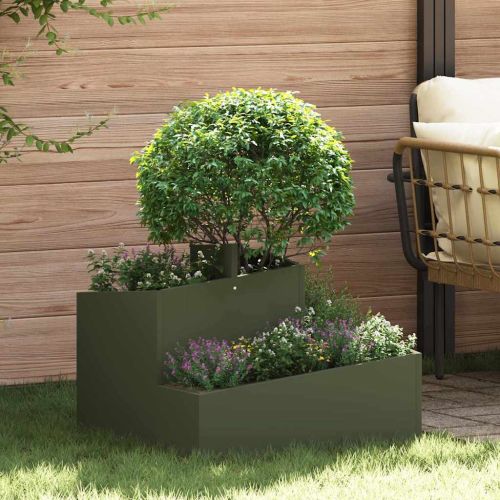 Градинска саксия Маслинено зелено 60 x 60 x 50 см