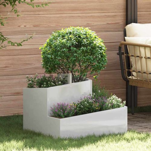 Градинска саксия Сребрист 60 x 60 x 50 см Неръждаема стомана