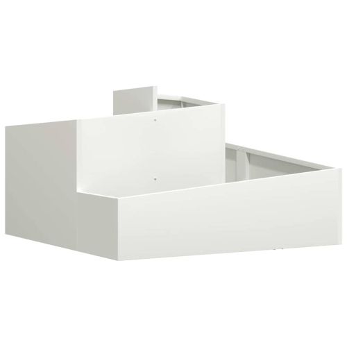 Градинска саксия Бяло 80 x 80 x 50 см Студено валцована стомана