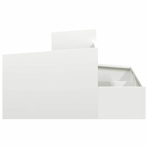 Градинска саксия Бяло 80 x 80 x 50 см Студено валцована стомана