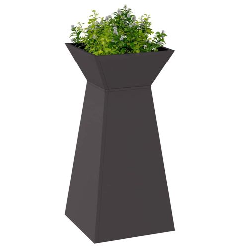 Саксия с колона 2 pcs Черно 35 x 35 x 73 см