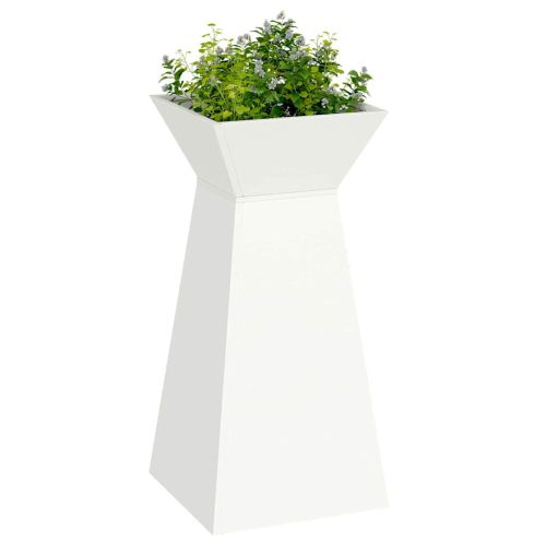 Саксия с колона 2 pcs Бяло 35 x 35 x 73 см