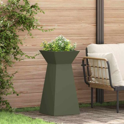 Саксия с колона 2 pcs Маслинено 35 x 35 x 73 см
