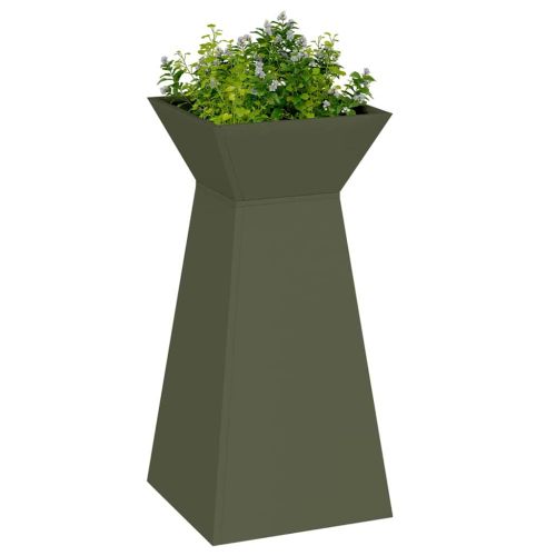 Саксия с колона 2 pcs Маслинено 35 x 35 x 73 см