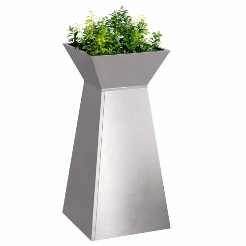 Саксия с колона Сребрист 35 x 35 x 73 см Неръждаема стомана