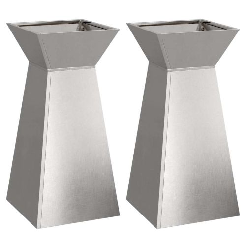 Саксия с колона 2 pcs Сребрист 35 x 35 x 73 см