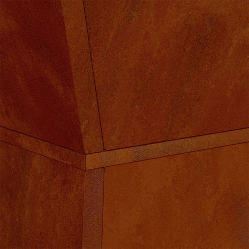 Саксия с колона Сребрист 35 x 35 x 73 см Патинираща стомана