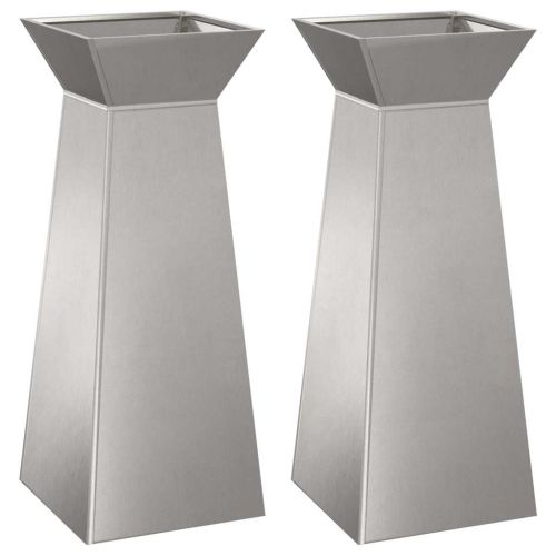 Саксия с колона 2 pcs Сребрист 40 x 40 x 100 cm