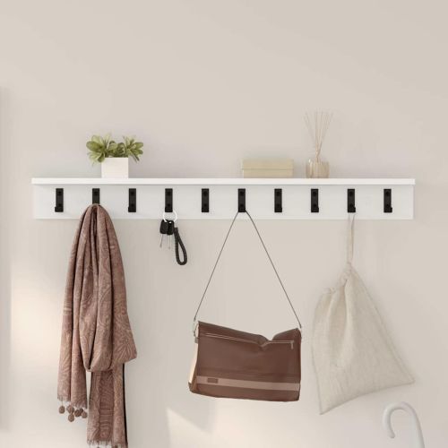 Стенен закачалка за палта Бяло 100 x 10,5 x 10,5 см