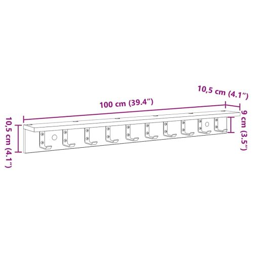 Стенен закачалка за палта Циментено сиво 100 x 10,5 x 10,5 см