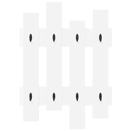 Стенен закачалка за палта Бяло 60 x 3 x 82 см Инженерно дърво