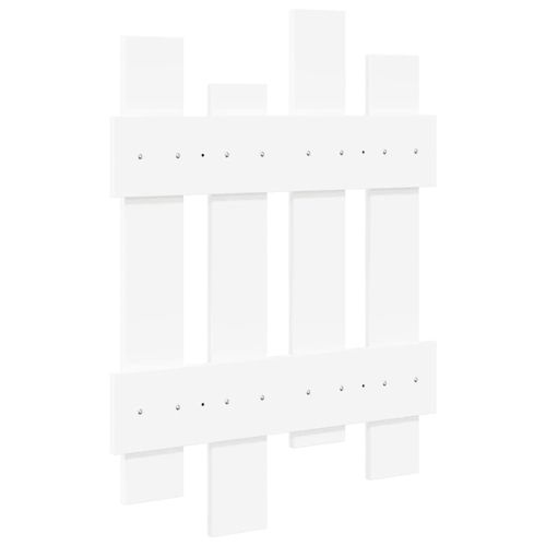 Стенен закачалка за палта Бяло 60 x 3 x 82 см Инженерно дърво