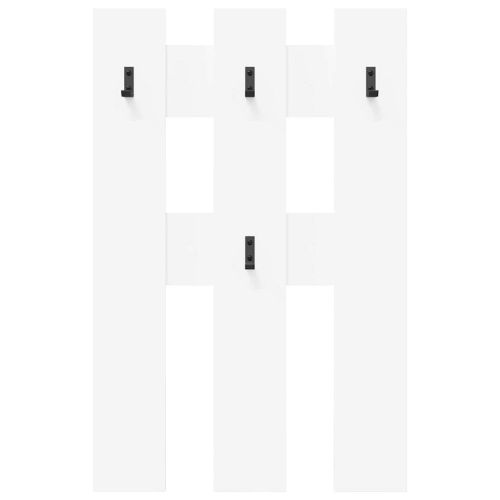 Стенен закачалка за палта Бяло 65 x 3 x 100 см Инженерно дърво