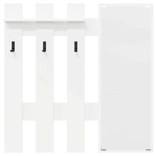 Стенен закачалка за палта със съхранение Бяло 100 x 10 x 100 см