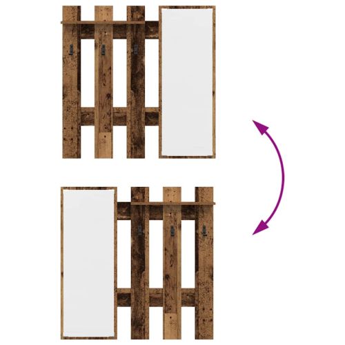 Стенен закачалка за палта Старо дърво 100 x 10 x 100 см
