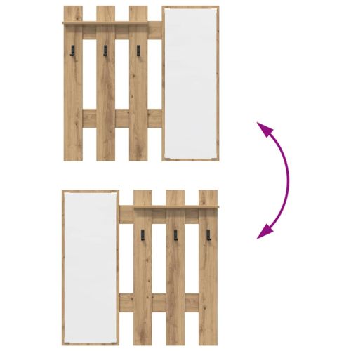 Стенен закачалка за палта Дъб 100 x 10 x 100 см Инженерно дърво